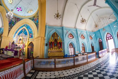 Velankanni, Tamil Nadu, Hindistan 16 Mart 2022 İçişleri Velankanni Kilisesi Güney Hindistan, Tamil Nadu. Ya da Vailankanni Leydimiz. 