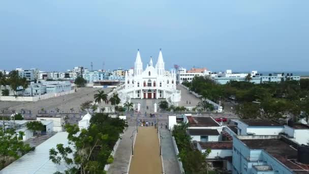 Velankanni Church South India Tamil Nadu Nuestra Señora Vailankanni Santísima — Vídeo de stock