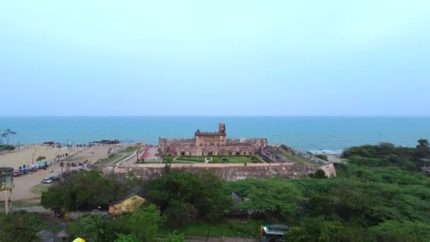 Forte Dinamarquês Tranquebar Tamil Nadu Índia — Vídeo de Stock
