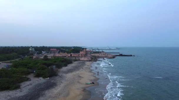 Duński Fort Tranquebarze Tamil Nadu Indie — Wideo stockowe