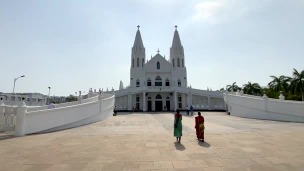 Velankanni Tamil Nadu Indien März 2022 Velankanni Church South India — Stockvideo