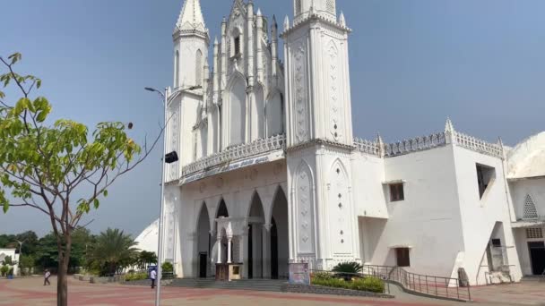 Velankanni Tamil Nadu Indien Mars 2022 Morning Star Church Our — Stockvideo