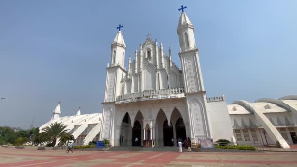 Velankanni Tamil Nadu India Marzo 2022 Morning Star Church Our — Vídeo de stock