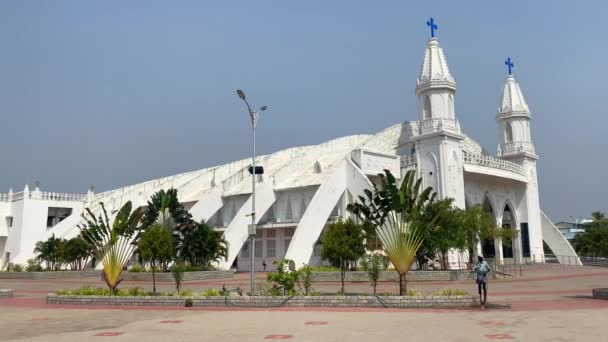 Velankanni Tamil Nadu Inde Mars 2022 Morning Star Church Our — Video