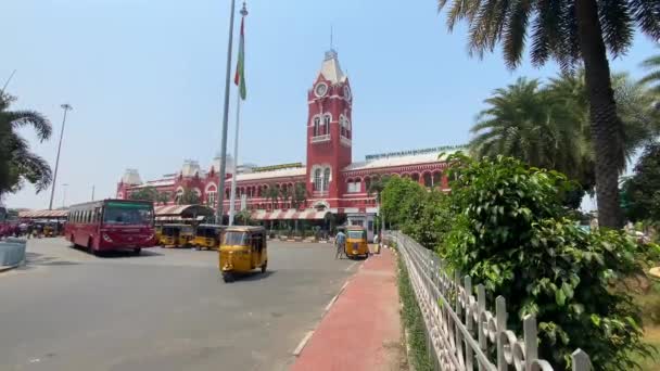 Chennai Tamil Nadu India Marzo 2022 Arquitectura Histórica Vista Puratchi — Vídeo de stock