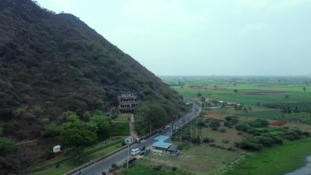 Undavalli Vijayawada Andhra Fedesh India Марта 2022 Undavalli Caves Monolithic — стоковое видео