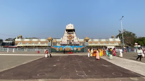 Tirupati Andhra Pradéš Indie Března 2022 Barevný Pohled Davy Lidí — Stock video