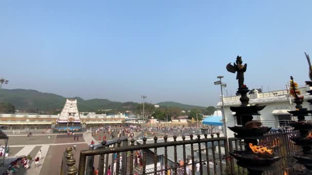 Tirupati Andhra Pradesh India March 2022 Красочный Вид Толпы Людей — стоковое видео