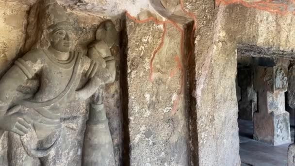 2022年3月24日印度安得拉邦Vijayawada的Undavalli洞穴 印度岩石切割建筑的一个完整例子 — 图库视频影像