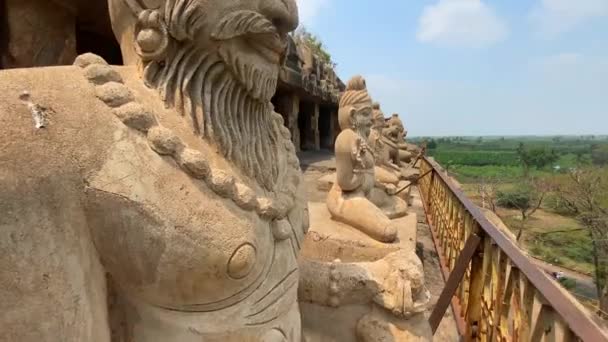 Undavalli Vijayawada Andhra Pradesh Indie Března 2022 Jeskyně Undavalli Monolitický — Stock video