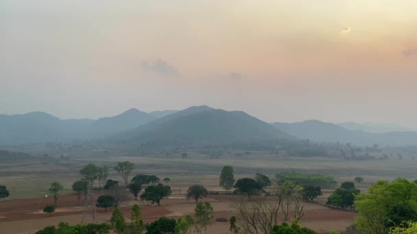 Prachtig Landbouwlandschap Met Achtergrond Araku Visakhapatnam Road Mountains Met Donkere — Stockvideo