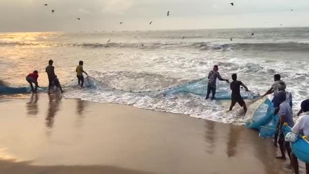 Visakhapatnam Andhra Pradesh April 2022 Indien Utsikt Över Stranden Ramakrishna — Stockvideo