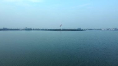 Hint bayrağı Hussain sagar gölü, Hyderabad, Telangana, Hindistan