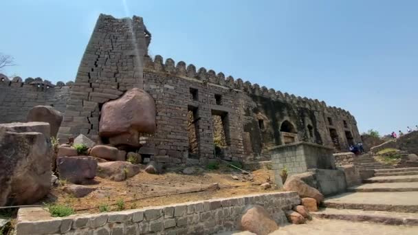 Hyderbad Telangana India March 2022 印度海得拉巴的历史建筑Golconda Fort是由Qutb Shahi Sultans在11世纪建造的 — 图库视频影像