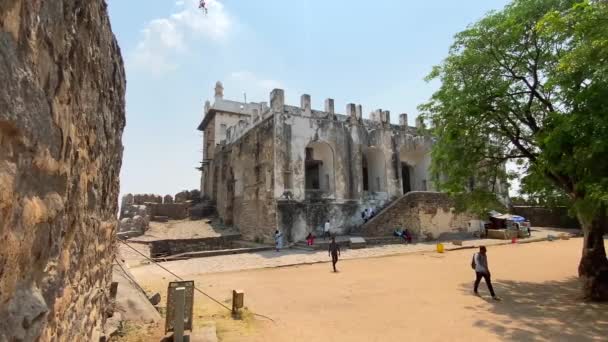 Hyderbad Telangana India Marzo 2022 Histórica Arquitectura Del Fuerte Golconda — Vídeos de Stock