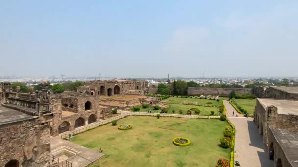 Hyderbad Telangana Indie Března2022 Historická Tvrz Golconda Architektura Hyderabadu Indie — Stock video