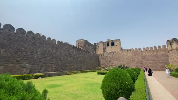 Хайдарабад Телангана Індія Березня 2022 Року Історична Архітектура Форту Гольконда — стокове відео