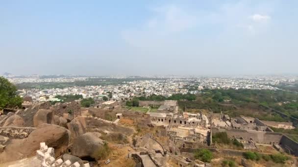 Storica Architettura Del Forte Golconda Hyderabad India Costruita Dai Qutb — Video Stock