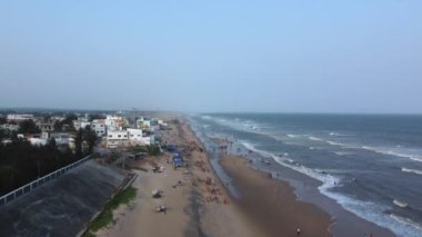 Gopalpur, Odisha, Hindistan 2 Nisan 2022. Gün batımı Gopalpur deniz uçağı manzaralı, Odisha, Hindistan.