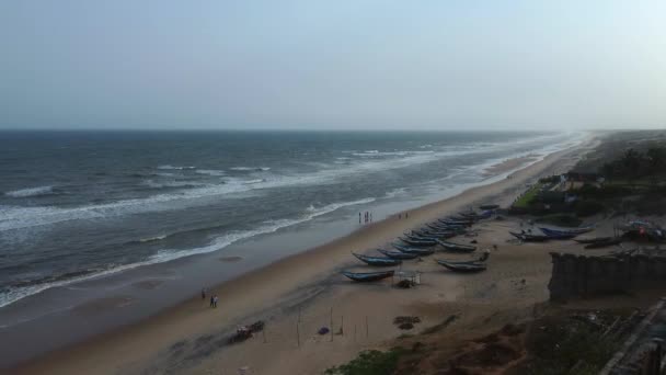 Gopalpur Οντίσα Ινδία Απριλίου 2022 Ηλιοβασίλεμα Στην Παραλία Gopalpur Θέα — Αρχείο Βίντεο