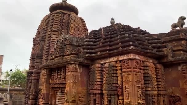 Odisha Bhubaneswar India April 2022 Muktesvara Temple Kedar Gouri Park — стоковое видео