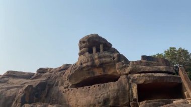 Odisha, puri, Hindistan, 4 Nisan 2022. Rani Gumpha ya da kraliçenin mağarası 