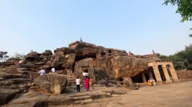 Odisha, puri, Hindistan, 4 Nisan 2022. Rani Gumpha ya da kraliçenin mağarası 