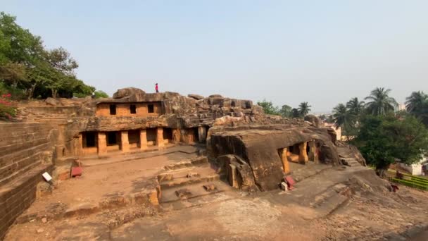 Odisha Puri India Abril 2022 Rani Gumpha Cueva Reina Udayagiri — Vídeo de stock