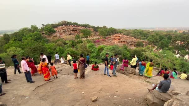 Odisha Puri Hindistan Nisan 2022 Rani Gumpha Kraliçenin Mağarası Udayagiri — Stok video