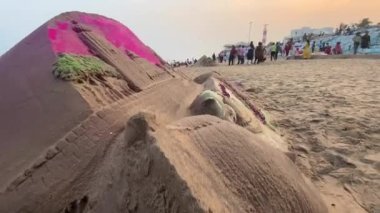 Gopalpur, Odisha, Hindistan 2 Nisan 2022 Gopalpur sahili yakınlarındaki Gopalpur sanatını seviyorum, Odisha, Hindistan.