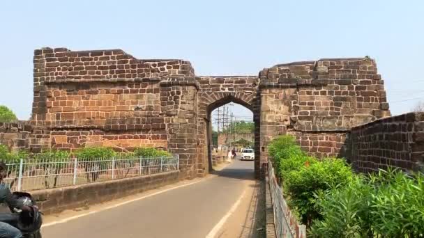 Odisha Cuttack Indie Kwietnia 2022 Słynna Brama Fortu Barabati Cuttack — Wideo stockowe