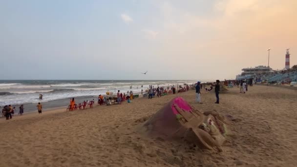 Gopalpur Odisha India April 2022 Love Gopalpur Art Gopalpur Sea — Vídeo de stock