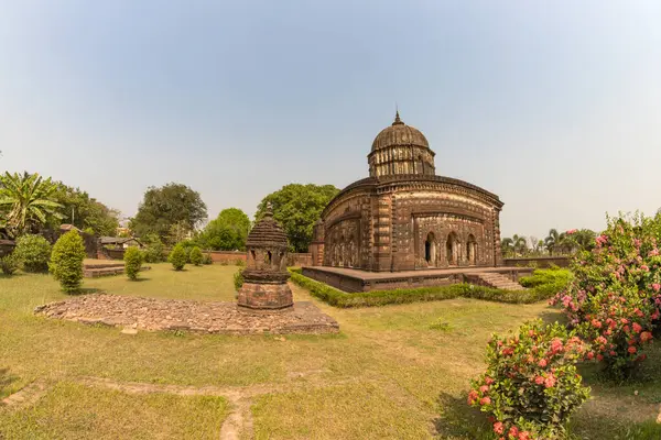 stock image Ornately carved terracotta Hindu temple constructed in the 17th century Radhashyam mandir at bishnupur,west bengal India.