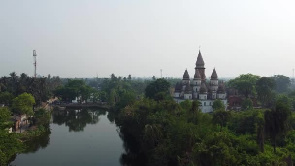 Hangseshwari Tempelkomplex Hooghly Viertel Berühmt Für Seine Lotusförmigen Ratnas Oder — Stockvideo
