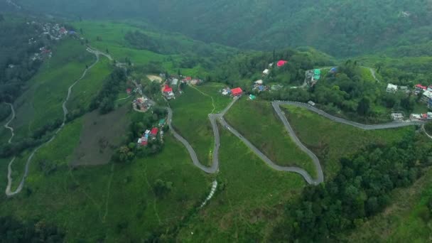 大胆なドローンショット インドの紅茶園のドローンショット 空中ビデオ撮影 自然のドローンビデオ — ストック動画