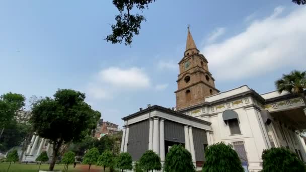 圣约翰教堂是加尔各答第三古老的教堂 建于1787年 — 图库视频影像