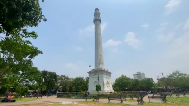 Kolkata Batı Bengal Hindistan Nisan 2022 Shaheed Minar Kolkata Daki — Stok video