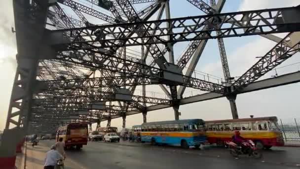 Колката Західна Бенгалія Індія Квітня 2022 Року Гора Міст Розглядається — стокове відео