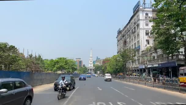 Kolkata West Bengal Ινδία Απριλίου 2022 Κίτρινο Ταξί Πρέσβης Στο — Αρχείο Βίντεο