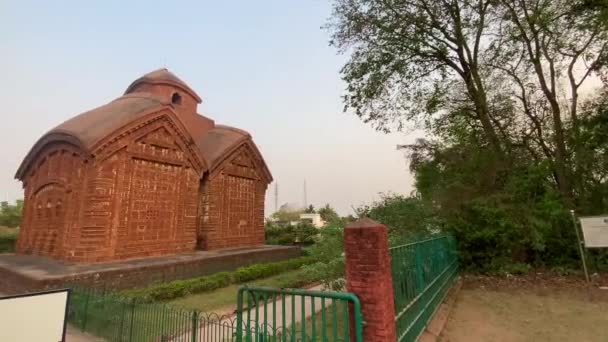 Bishnupur Bengale Occidental Inde Avril 2022 Façade Extérieure Ancien Temple — Video