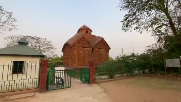 Bishnupur Bengal Zachodni Indie Kwietnia 2022 Fasada Zewnętrzna Starożytnej Świątyni — Wideo stockowe