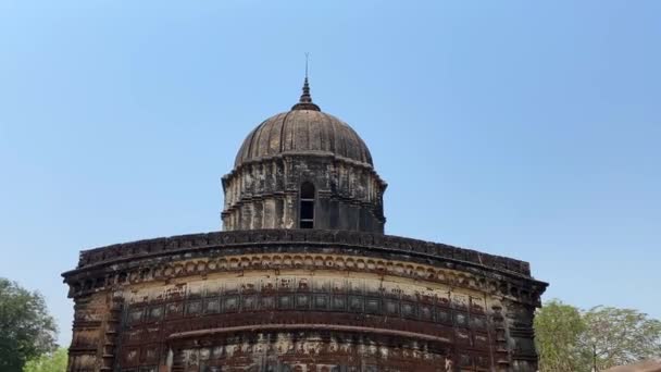 Bishnupur Bengal Zachodni Indie Kwietnia 2022 Zewnętrzna Fasada Starożytnej Świątyni — Wideo stockowe