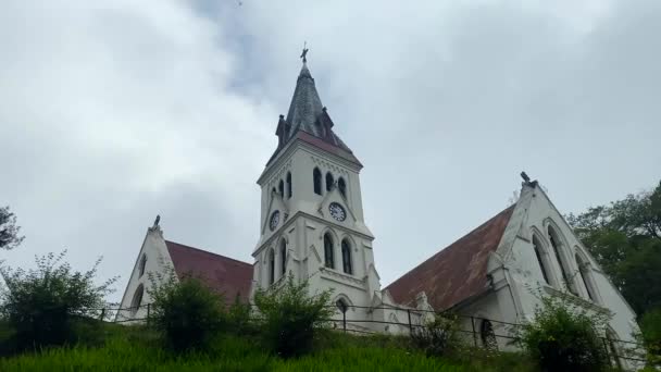 Kościół Andrzeja Centrum Handlowe Darjeeling Znajduje Się Szczycie Wzgórza Naprzeciwko — Wideo stockowe