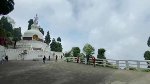Darjeeling Bengale Occidental Inde Avril 2022 Temple Bouddhiste Japonais Darjeeling — Video