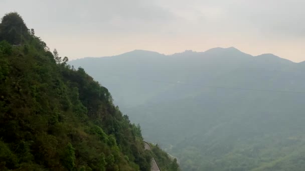 Berge Von Darjeeling Teegarten Indien Luftbildaufnahmen Videos Von Natur Landschaft — Stockvideo