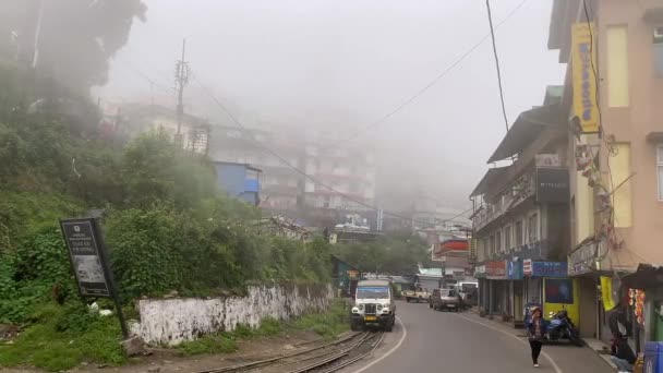 Darjeeling West Bengal Indie Dubna 2022 Pohled Ulici Darjeeling Železniční — Stock video