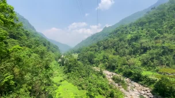 Gangtok Góry Miasta Podczas Zachodu Słońca Niesamowita Antena Sikim North — Wideo stockowe