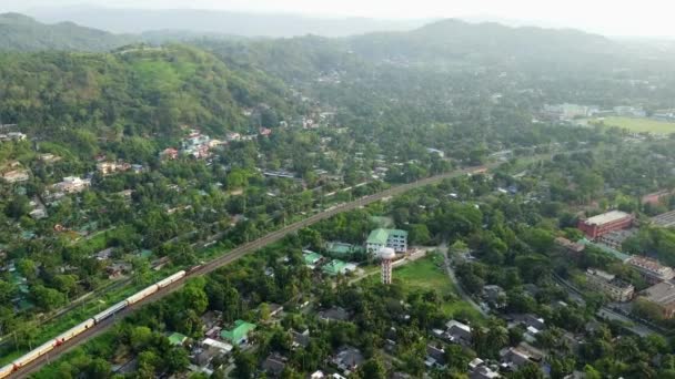 Luftaufnahme Der Schönen Landschaft Von Guwahati Stadt Der Nähe Des — Stockvideo