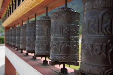 Dirang, Arunachal pradesh India 5 Mayıs 2022 güzel Budist manastır mimari tasarımı Dirang Manastırı Arunachal Pradesh Hindistan.