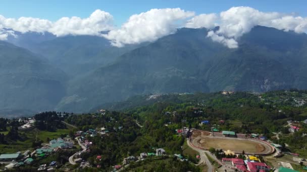 Vista Aérea Tawang Cidade Arunachal Pradesh Índia Montanhas Paisagem Himalayas — Vídeo de Stock